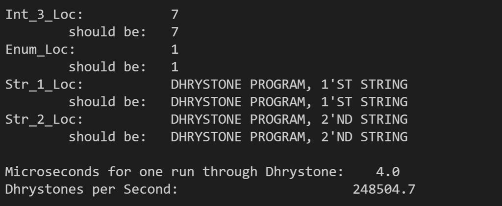 Dhrystone release results